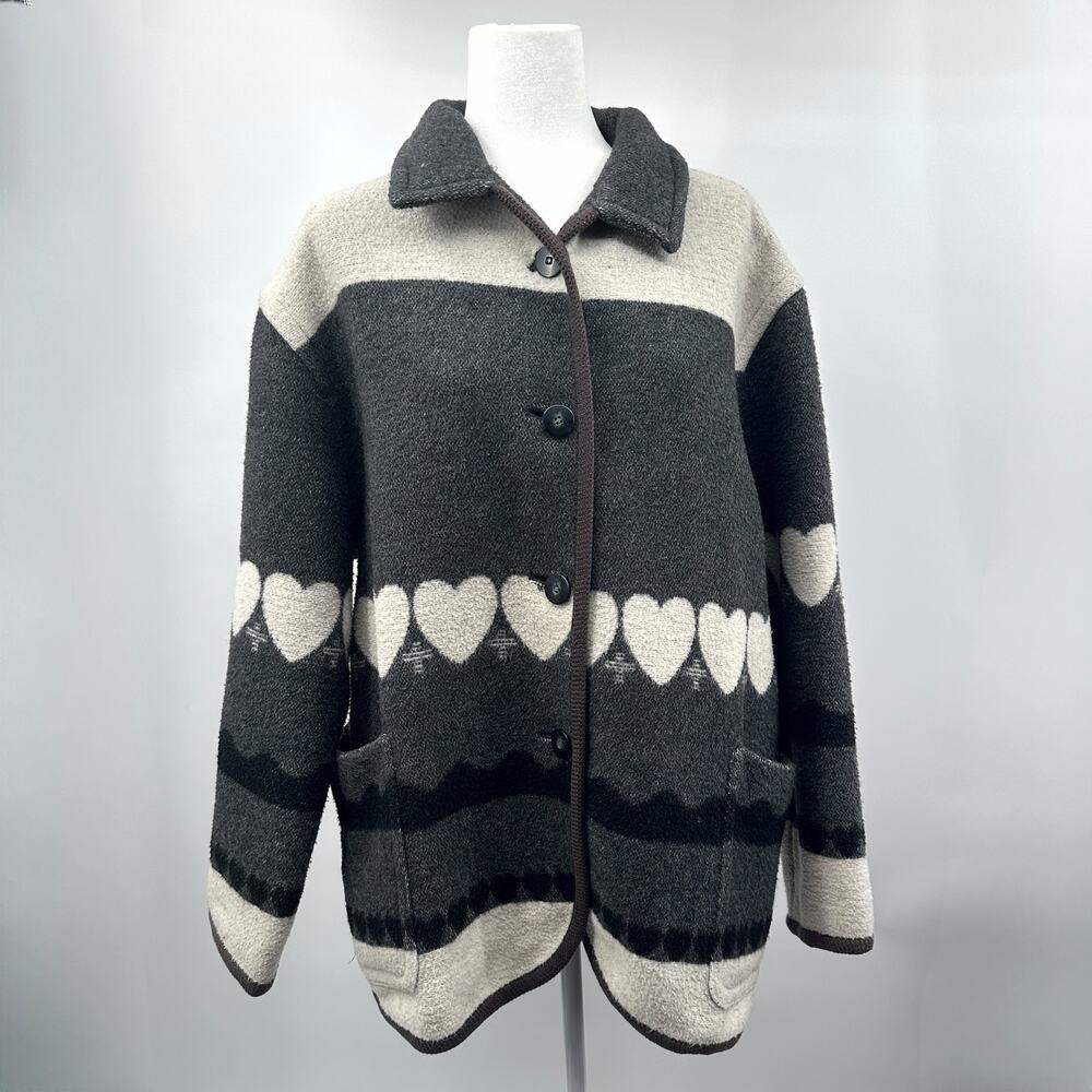 Vintage Y2K The Limited Wool Blend Coat Alpine Scandi Maritime Theme Size M - Picture 2 of 8